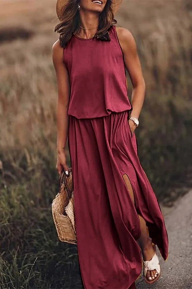 Ladies Dress - Sleeveless Maxi Dress