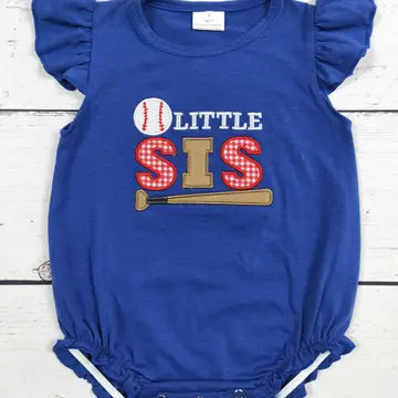 Little Chicks - Baby Little Sis Baseball - Girls Romper