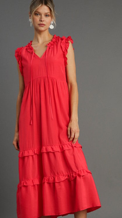 Ladies Dresses - Umgee A-Line Midi Dress