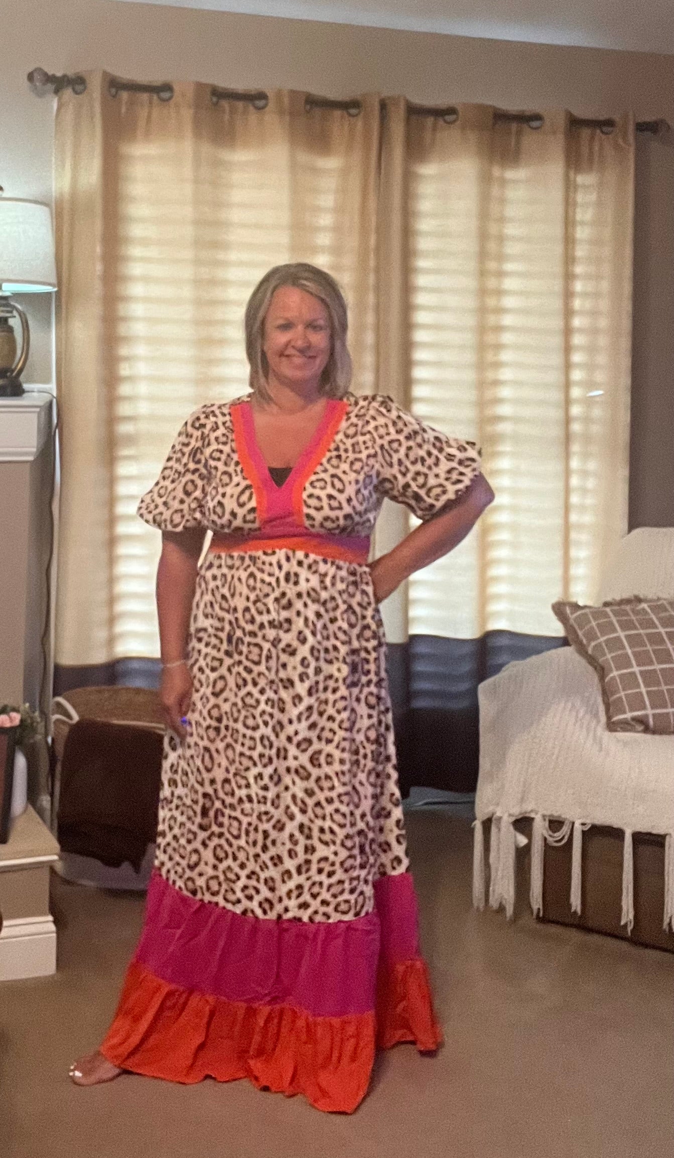 Ladies Dresses - Colorblock Maxi Dress