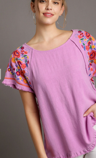 Ladies Top - Umgee Pink with Floral