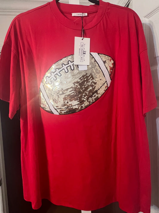 Gameday Sequin Football Tee
