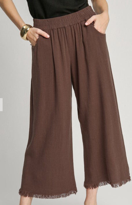 Ladies Pants - Umgee Wide Leg Linen Pants
