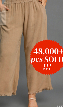 Ladies Pants - Umgee Wide Leg Linen Pants
