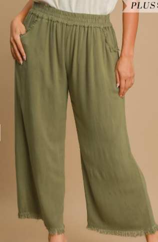 Ladies Pants - Umgee Wide Leg Linen Pants
