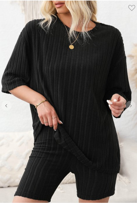 Ladies Shorts Set - Loose Fit Lounge Set