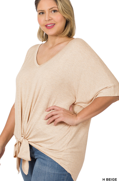 Ladies Top - Luxe Rayon Tie Front